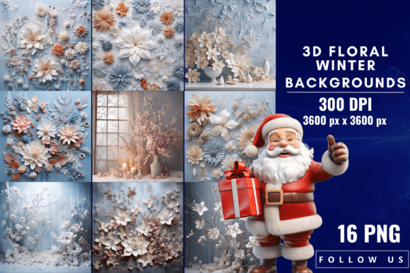 3D Floral Winter Wonderland Backgrounds: Elevate Your Design