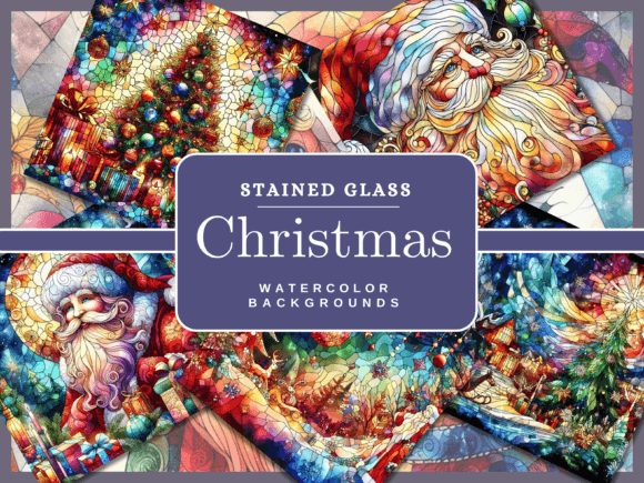 82 Stained Glass Christmas Backgrounds for Festive Design