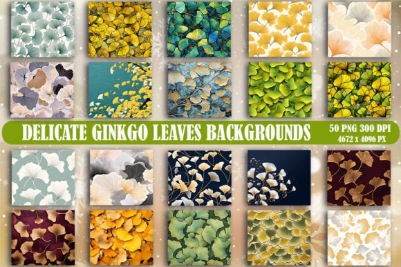 Delicate Ginkgo Leaves Backgrounds: A Designer's Organic Asset