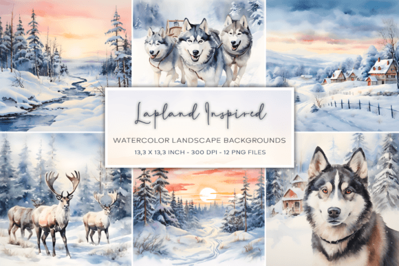 Discover the Magic of Lapland Watercolor Landscape Backgrounds