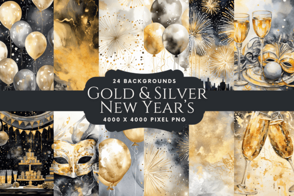Elevate Your Designs: The Allure of Gold & Silver New Year's Backgrounds