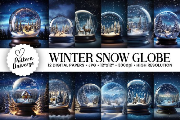 Enchanting Snowy Winter Globe Backgrounds for Your Projects