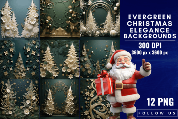 Evergreen Christmas Elegance Backgrounds