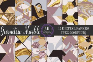 Gold Geometric Abstract Marble Backgrounds
