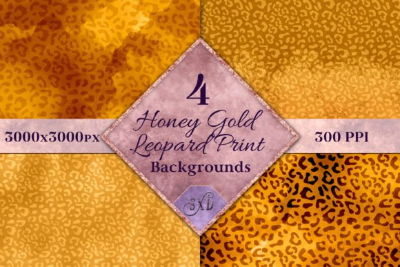 Honey Gold Leopard Print Backgrounds: Versatile Design Assets