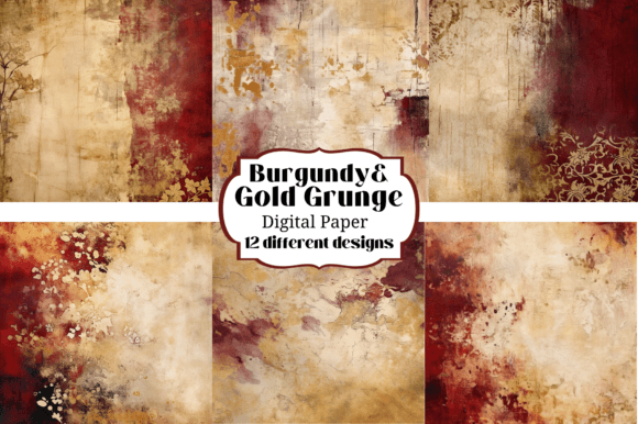 Rich Textures: Using Burgundy Gold Grunge Backgrounds