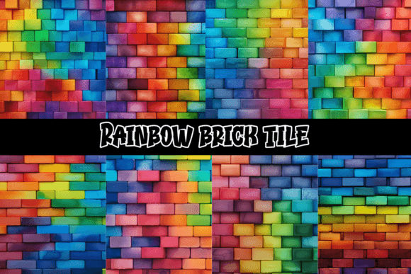 Vibrant Texture: Using Rainbow Brick Tile Backgrounds